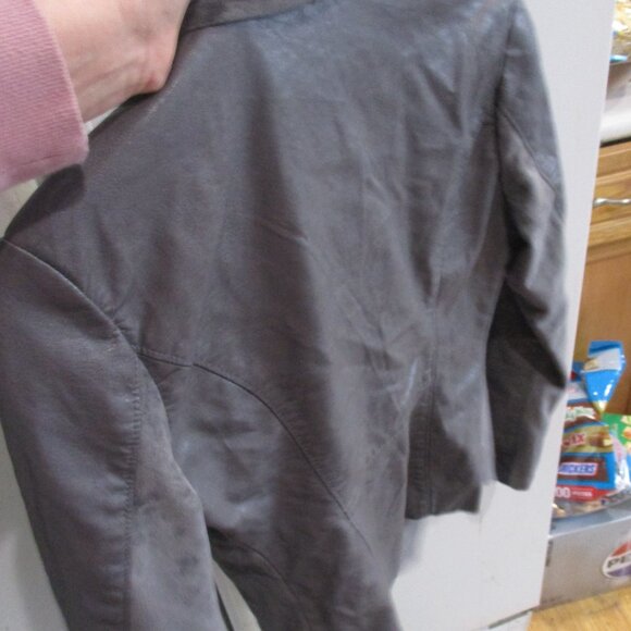 BLANKNYC faux leather cardigan jacket gray S - Picture 6 of 6